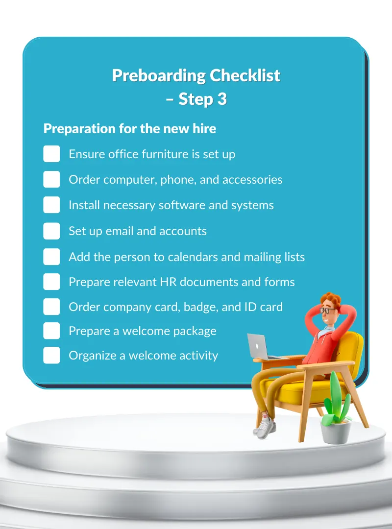 Preboarding Checklist–Preparation